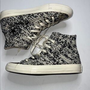 Converse Black and Cream Textured High-Tops